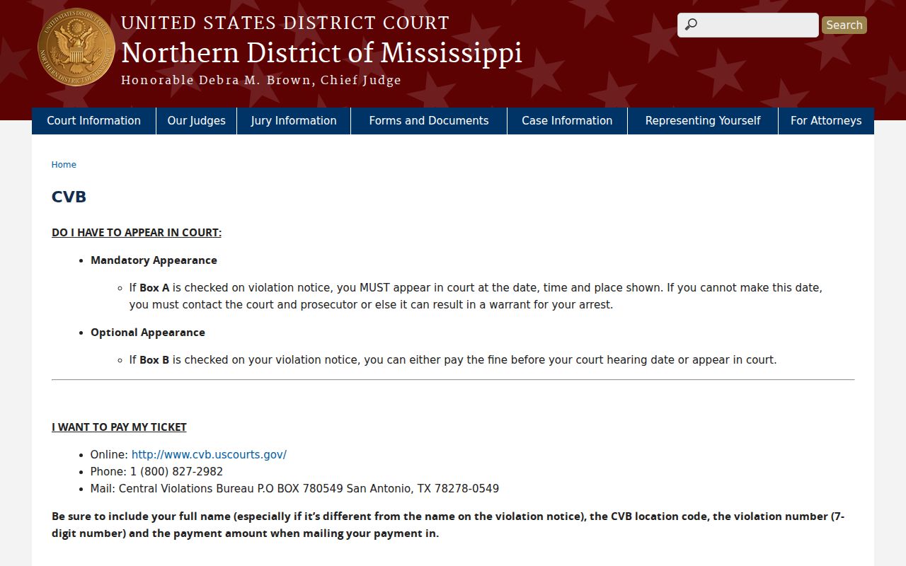 Federal Central Violations Bureau page contrasted with Choctaw County arrest warrant routes