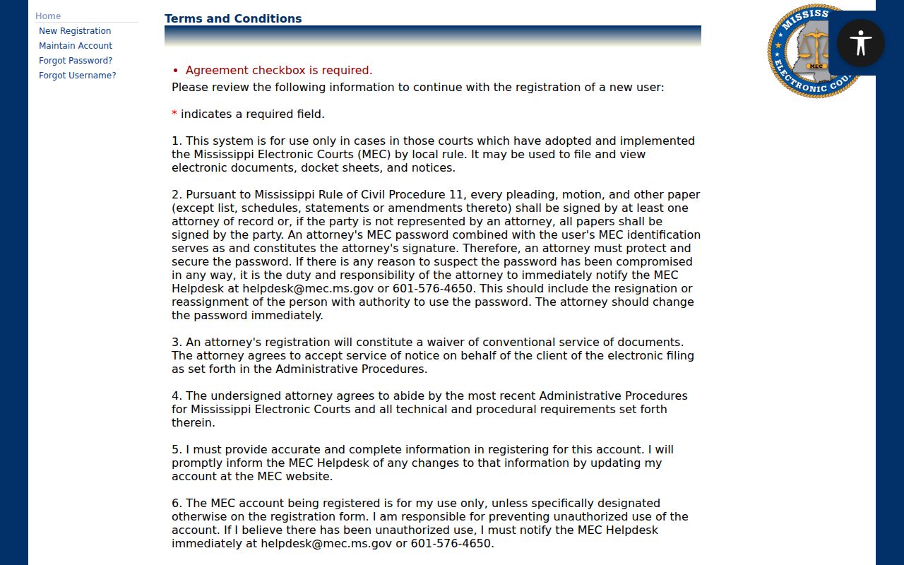 PAMEC public access terms page covering fees for Choctaw County warrant records